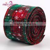 Outdoor 2 Inch Burlap Jute Printed Christmas Celebrate it Ribbon thumbnail-1