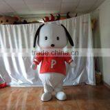 Advertising Adult Wearing Polyfoam Big Head Dog With Red Tshirt Mascot Costume thumbnail-1