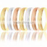14kt Tri-color Gold Plated 8 MM Semanario Bangle Set thumbnail-1