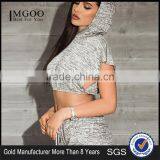 MGOO Custom Made Grey Marel Slit Hoodies Crop Tops Marvel Jersey Plain Hoodies Sleeveless Summer Shirts thumbnail-1