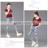 2016 New Fashion Blue Jeans Ms. Slim Female Jeans Female Beggar Hole Stretch Pencil Pants thumbnail-4