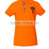 OEM short sleeve pique cotton women slim fit Polo shirt with logo applaque high quality DIY Polo shirt