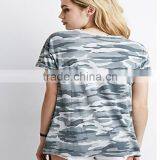 2015 Hot Sale Ladies Wear Short Sleeves Camo T-Shirt Round Neck Tee thumbnail-4