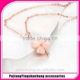 Rose Gold Opal Clover Pendant Necklace thumbnail-1