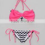 Hot Selling Girl Beachwear With Pink And Chevron Bikini Girl Swimsuit Girls Wear G-NP-TR905-327 thumbnail-1