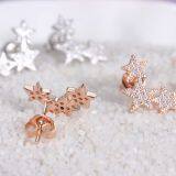 Fashion Jewelry Three Star Crawler Earring thumbnail-2
