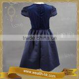 Shortsleeves Dark Blue Colour Kids Evening Ball Gown Dresses thumbnail-6