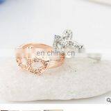 Korean Version of the High-quality Fashion Mask Gilded Gold Crystal Ring Tail Ring Girl Gift Ring thumbnail-3