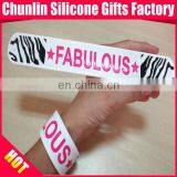 Debossed With Color Filled Silicone Slap Bracelet thumbnail-3