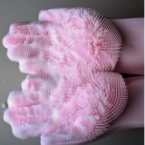 Silicon Dish Scrubber Rubber Gloves Food Grade Cleaning Sponge Dishwashing Brushes Magic Silicone Gloves thumbnail-3