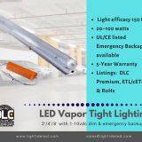 20W 2ft Linear LED Warehouse Lighting Fixtures Vapor-Tight, 100-277vac, 5yrs Warranty thumbnail-2