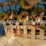 Holiday Decoration Christmas Led Light Metal Flower Shaped String Lights Golden Fairy Lights For Party Bedroom