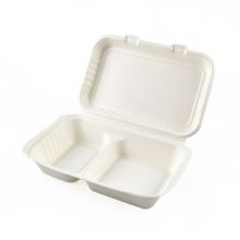 Compostable sugarcane bagasse clamshell storage containers sugarcane lunch box bagasse take away box