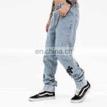 Wholesale Factory Men Applique Embroidery Jean thumbnail-3