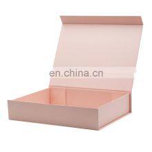 Custom Ribbon Knot Slot Shallow Pink Magnetic Flap Rigid Gift Box Cardboard Packaging thumbnail-3
