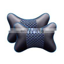 Autoaby 2pcs Leather Car Pillow Protection Neck Car Headrest Comfortable Safety Breathable Neck Pillows car accessories