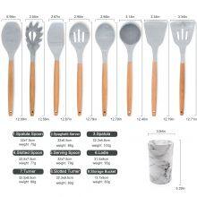 Kitchen Accessories Home and Kitchen Cookware Sets PRIVATE LABEL 9 PCS MARBLE SILICONE UTENSILS SET thumbnail-3