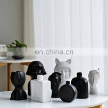 Скульптуры в нордском инс-стиле с матовым дизайном, модель человеческого тела, украшение для дома и комнаты, цветочный декоративный керамический ваз thumbnail-5