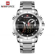 Naviforce Men Military Sport Wrist Watch Gold Quartz Steel Waterproof Dual Display Male Clock Watches Relogio Masculino 9163 thumbnail-5