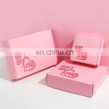 China Supplier Clothing Shoes Delivery Corrugated Paper Cardboard Gift Pink Lash Mailer Boxes Makeup Tools Shipping Box