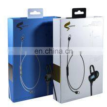 Wholesale Free Design OEM Custom Printed Logo Wireless Earphone Electronic Paper Foldable Packaging Boxes With Clear Window