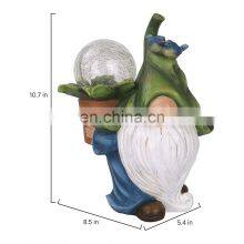 Garden Figurine Dwarf Statue Solar Powered Light Gnome Ornament Resin Waterproof Figurine Outdoor Yard Lawn Decoration thumbnail-5
