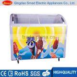 Single Temperature Sliding Glass Door Supermarket Showcase Chest Freezer for Ice Cream