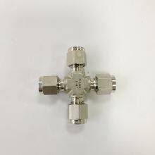 304 Stainless Steel Double Ferrule Cross for High-Pressure Hydraulic Systems thumbnail-1