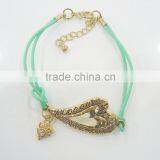 FASHION 2 ROWS HEART CHARM BRACELET thumbnail-1