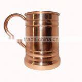 COPPER TANKER MUG 18 Oz. SMOOTH WITH COPPER ? SHAPE HANDLE thumbnail-1