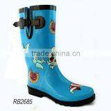 Ladies' Cheap Laced Rubber Rain Boots / Rubber Boots /Rain Boots thumbnail-1