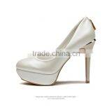 Bridal Jeweled Champagne Pearls Wedding Shoes thumbnail-3