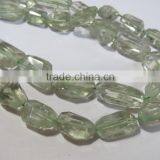 Green Amethyst Faceted Nuggets Natural Gemstone Beads thumbnail-4