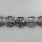 Wholesale 20mm Network Stone Rough Coins Semi Loose Precious Gemstone thumbnail-1