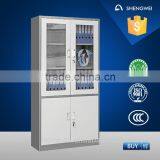 Stainless Steel Bulk Filing Cabinet With Two Topper Glass Swing Door