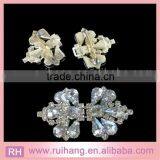 Flower Crystal Wholesale Silver Pair Buckle Brooch of Wedding Invitation Decorations thumbnail-3