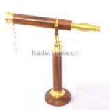 Telescope, Brass Telescope With Wooden Stand , Nautical Telescope