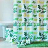 Wholesale bathroom set in match design, turtle green bath set, shower curtain/bathmat set/bath accessories set