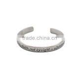 Fashion Friendship Stainless Steel Cuff Bracelet Bangle With Engraved Words thumbnail-4