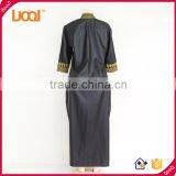 African Fashion Design Handmade Cotton Embroidery Traditional Maxi Dresses thumbnail-2