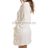 Wholesale Knee Length Soft Warm Women's Fleece Hooded Bathrobe thumbnail-2