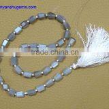 Gray Moonstone Hand Made 6*10-8*12 mm Faceted Tumble Shape, 16" Strand Length 100% Natural Gemstones