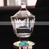 Legged Crystal Glass Sugar Bowl With Lit