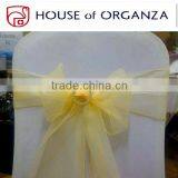 Wedding Chairs Decoration Yellow Organza Chair Sashes thumbnail-1