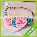 New Natural Touch Artificial Flowers Handmade Foam Head Wreath for Wedding Bridal Headdress and Girls Summer Holiday