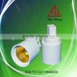 HAOHONG Two Pins G24 to E27 Lamp Adapter