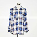 Plus size check shirts in blue for women USA brand