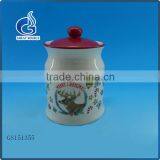 Decorative Round Ceramic Storage Canisters Coffee Canister