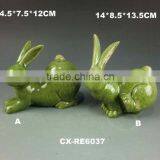 wholesale ceramic rabbit figurines for easter ornament porcelain rabbit