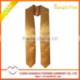 Hot Sale Cheap Plain Satin Gold Graduation Stoles thumbnail-1